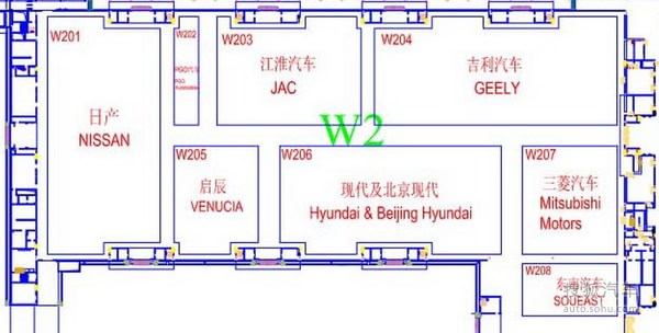 2014北京车展展位图