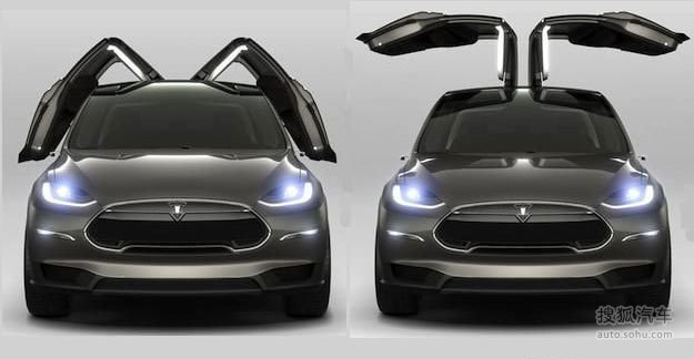 鸥翼门/电动suv 特斯拉model x正式发布
